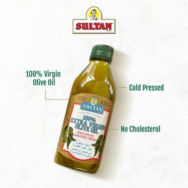 Sultan Premium Gold Extra Virgin Olive Oil – First Cold-Pressed Rich Fruity Flavor – Ideal for Salads, Sautéeing, Dips – Imported from Turkey – 1/2 Liter