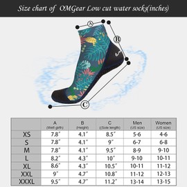 OMGear Water Socks Beach Sand Volleyball Socks Wetsuit Fins Booties Aqua Shoes Anti-Slip Dive Socks Ultra Stretch for Snorkeling Swimming Surfing Scuba Diving Spearfishing Kayaking (Leaf, S)