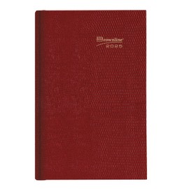 Brownline® 2025 Traditional Daily/Monthly Planner, Untimed Journal, 12 Months, January to December, Perfect Binding, 7.5" x 5", Bright Red (CB387.RED-25)