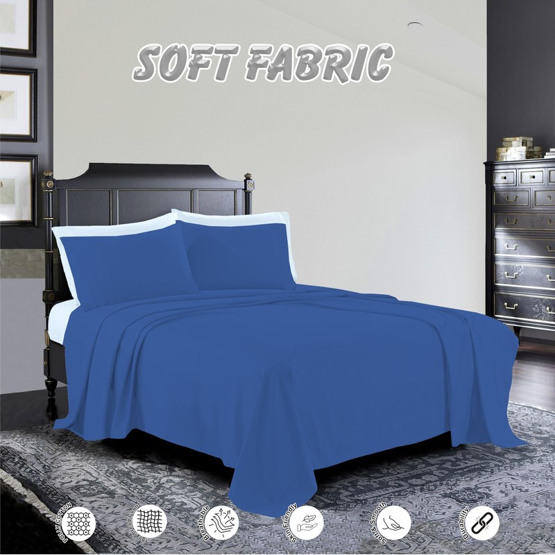 R&Z Plain Luxuary Polycotton Flat Sheets Single, Double, King, S
