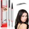 2-in-1 Eyebrow Pencil with Gel, Microblading Eyebrow Pencil with 4