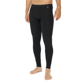 DANISH ENDURANCE Merino Wool Base Layer Pants for Men, Thermal Long Johns, Black, XL