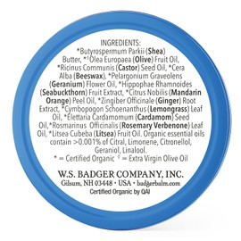 Badger Badger Cuticle Care, 100% Organic Cuticle Cream for Natural Nail Care, Soothe & Restore Dry & Splitting Cuticles, Rich Shea Butter, Light Citrus Scent, .75oz Tin