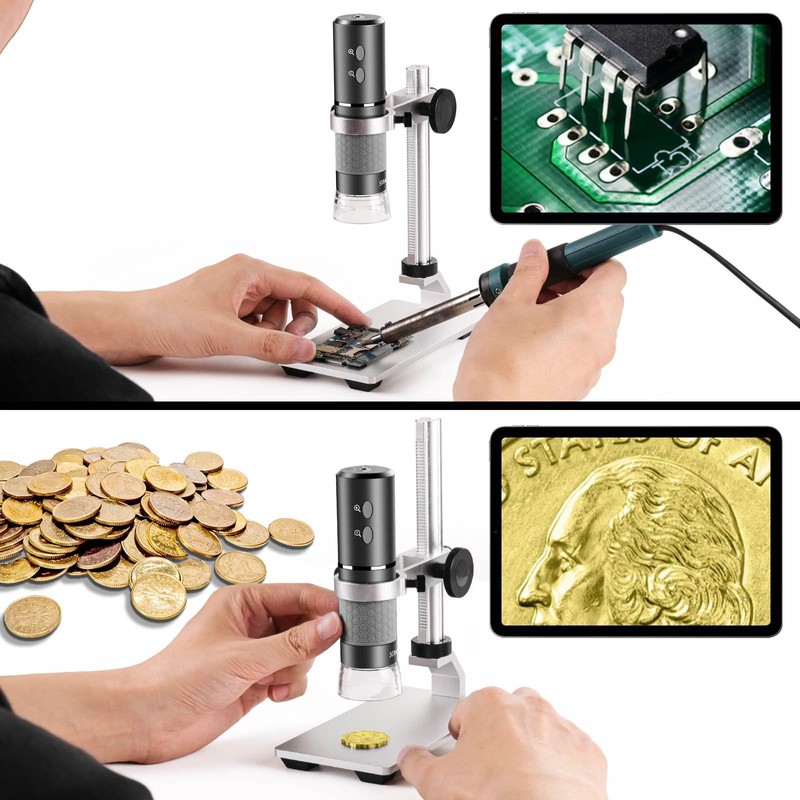 Cainda 4K 3840x2160p WiFi Digital Microscope Camera with Adjustable Metal