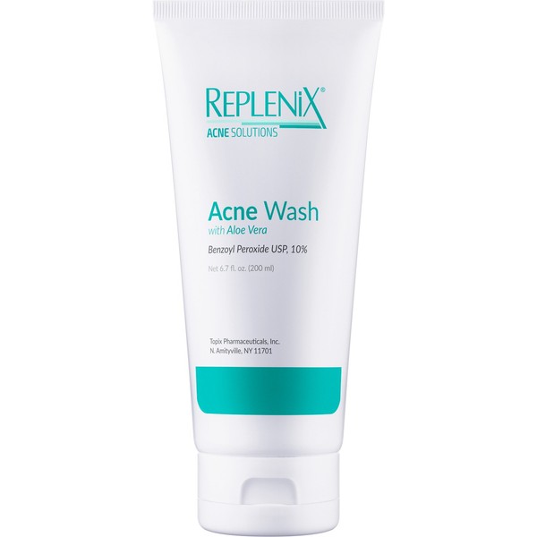 Replenix Benzoyl Peroxide Wash with Aloe Vera, Advanced Acne Cleanser for Face and Body