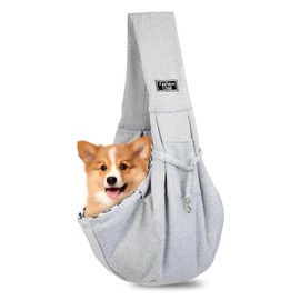 Carrier Sling Dog, Dog Bag, Puppies, Portable Dog Carry Bag, Up to 7.5 kg, Cat Carrier, Grey Dog Carrier, Transport Bag, Comfortable Dog Bags for Small Dogs and Cats