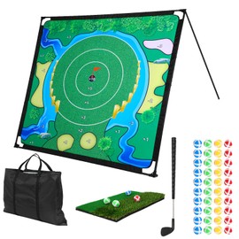 GCCSJ Golf Chipping Game Set, Golf Game, Equipped with Adjustable Clubs, Balls x 40; The Original Portable Golf Game for Chipping Practice for Family Golfers - Indoor and Outdoor