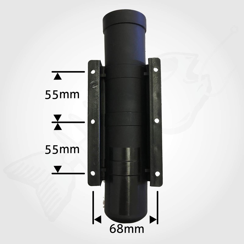 4 x Side Mount Boat Rod Holder - Straight Black