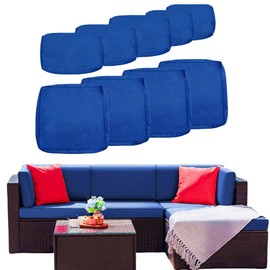 PROHIKER Patio Cushion Cover Replacement 9 Pack Outdoor Sofa Cushion and Pillow Covers Only with Zipper for 5-Piece Outdoor Patio Furniture Conversation Set (Blue)