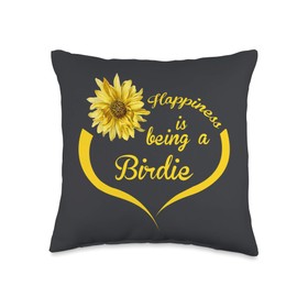 Birdie Gift: Happiness Is Being A Birdie Throw Pillow