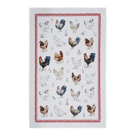 Ulster Weavers - Farm Birds - Tea Towel - Cotton - One Size in Red