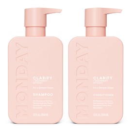 MONDAY HAIRCARE Clarify Shampoo and Conditioner Set 12 oz for Oily Hair Made with Grapefruit Extract, Coconut Oil, Shea Butter, Vitamin E and Pro-Vitamin B5