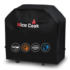 Nice Cooker Gas Grill BBQ Covers for Outside Waterproof Weather - 600D Flat Top Grill Cover for Outdoor Grill with Adjustable Straps UV for Family and Friends Outing, 48 Inch
