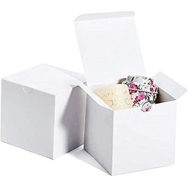 MESHA Pack Of 10 Off White 4X4x4 Inch Gift Boxes For Bridesmaids Or Special Events