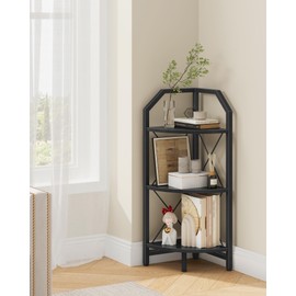 CHOEZON 6-Tier Corner Shelf, Industrial Corner Bookshelf, 71.2" Display Storage Stand, Plant Stand Display Shelf, Tall Bookcase for Bedroom, Living Room, Home Office, Black TCJ11BB