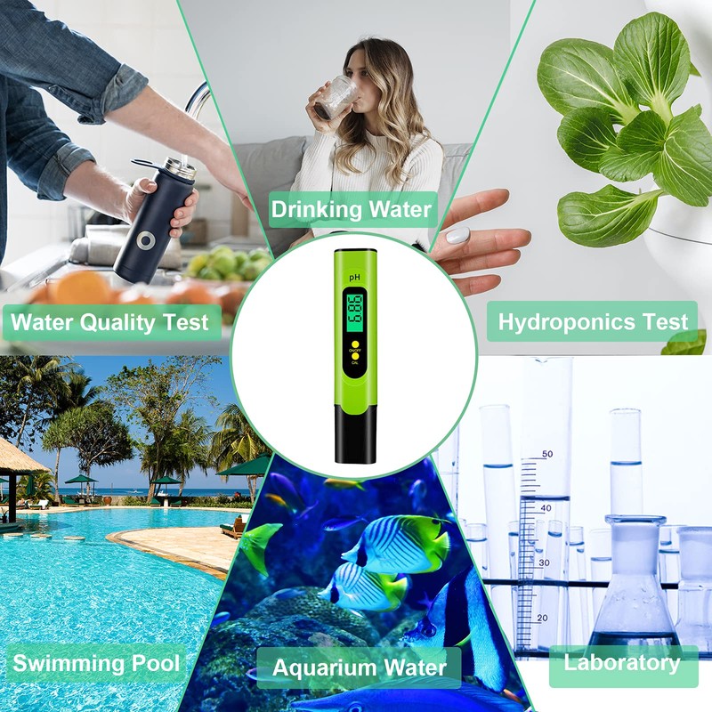 Justmetr PH Meter, Digital PH Tester Pen for Water, 0.01