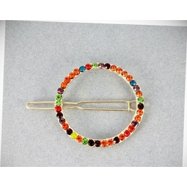 Perfect Hairstyle with Our Hair Accessories - Gold Crystal Circle Barrette Outline Shape Metal Hair Clip Round Multi Color Fashionable Hair Accessory Hair Jewelry Accessories for Lady Women