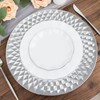 TABLECLOTHSFACTORY 6 Pack | 13" Sparkling Silver Diamond Disposable Dinner