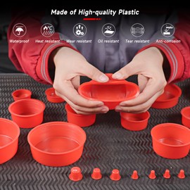ANCEL Automotive Red Cap Plugs Kit 23 Piece Set Suitable for Fuel Leak Detectors Smoke Leakage Test and Various Pipeline Openings Fits S100, S200, S300, S1000, S2000, S3000 Automotive Smoke Machine