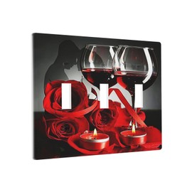 Romantic Red Rose Wine 3 Gang Triple Toggle Light Switch Wall Plate Cover Decorative Rustic Romantic Flower Electrical Faceplate Valentine Women Girl Rustic Barn Door Home Living Room Hotel Decorate
