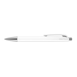 Caran Dache Ballpoint Pen, White, with SwissRide Blue Medium Cartridge