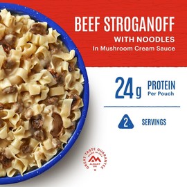 Mountain House Beef Stroganoff with Noodles | Freeze Dried Backpacking & Camping Food | 2 Servings