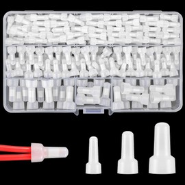 woshilaoDS 250 Pcs Closed End Crimp Connectors, 22-16/16-14/12-10 AWG Gauge Nylon Insulated Closed End Wire Cap Wire Connectors, Crimp Cap Terminals Connectors, (CE1, CE2, CE5 Kit)