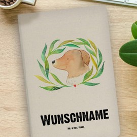 Mr. & Mrs. Panda DIN A4 Personalisiertes Notizbuch Hund Blumen - Personalisierte Geschenke, Hundekopf, Selbsttherapie, Hundeglück, Notizbuch