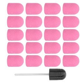 Nail Art Sanding Cap Nail Drill Bits Polishing Grinding Sanding Bands Set (13 x 19mm)Pink