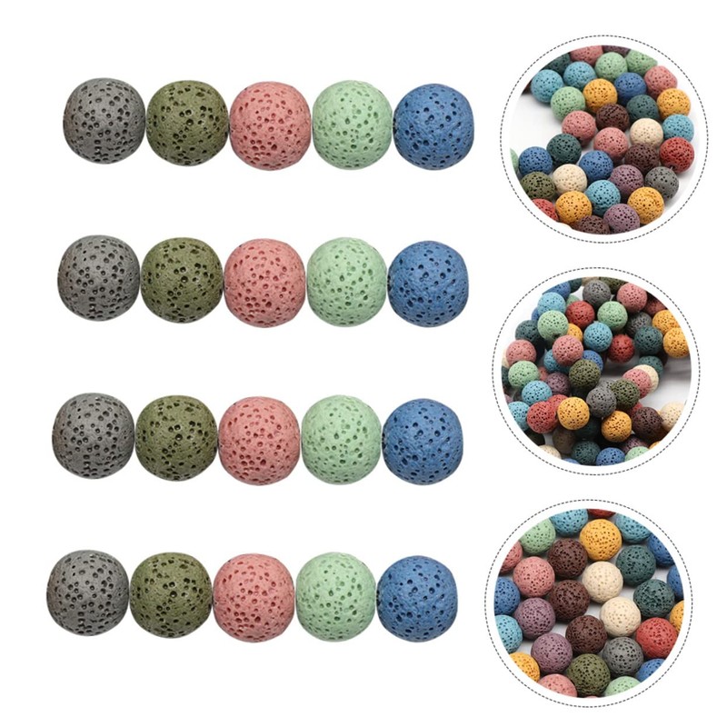 jojofuny 40pcs Volcanic Loose Beads Spacer Beads for DIY Jewelry