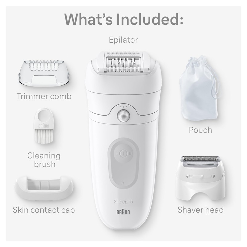 Braun Silk-epil 5 Epilator, Hair Removal Device, Women Shaver &