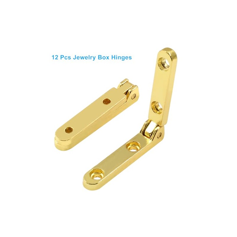 Zorveiio 12 Pcs Mini Jewelry Box Hinges 90 Degree Gift