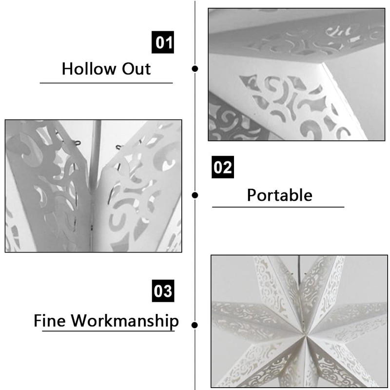 LIYONGHE Paper Star Lantern Shade Hanging Paper Star Lampshade star