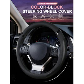 OHHMNKK Steering Wheel Cover Customized Fit for Lexus RX270 RX330 RX350 RX400h ES200 ES300h NX200 NX300 NX350h UX200 UX260h UX300h GS300 GX350 IS300 IS350 IS200t CT200t (Black)