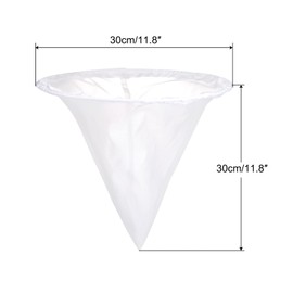 sourcing map 400 Mesh Paint Filter Bag 11.8" Dia Cone Shape Nylon Strainer for Filtering Paint, Gasoline, Fuel, Home Brewing