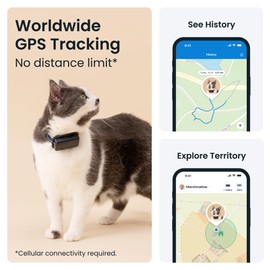 Tractive Mini GPS Cat Tracker | Market Leader | Real-Time Location Tracking | Location History | Health Alerts | Activity Monitoring | Collar included
