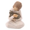 2pcs Man&Woman Hugging Pets Shape Resin Figurine Decoration Statue Model