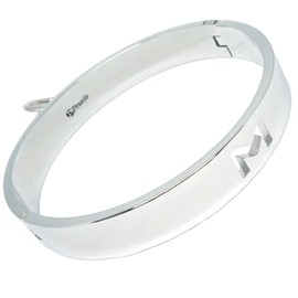 Praxia Metal Collar Lockable Choker, Letter M Design, Women's, Diameter 4.7 inches (12 cm), Original Eye Mask, Bell, Cleaning Cloth, Logo Pouch Included