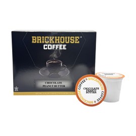 Brickhouse Chocolate Peanut Butter Flavored Coffee Pods – 12 Count Single Serve Cups Compatible with Keurig Brewers – Rich, Sweet & Nutty Medium Roast Gourmet Coffee
