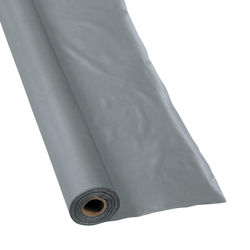 Silver Plastic Table Roll - 40" x 100', 1 Pc