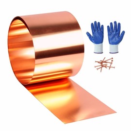 Copper Flashing 99.95% Pure - 26 Gauge 0.4mm Thick Copper Strip - Solid Copper Roll in Various Widths & Length – ASTM B152M Copper Sheet - Contractors & DIY Projects (26 Ga, 8" Width x 8 FT)