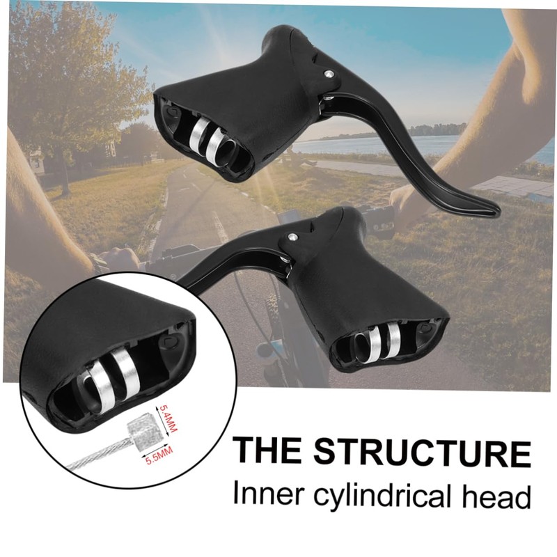 Kisangel 1pair Aluminum Alloy Bike Brake Levers for Bent Handlebars
