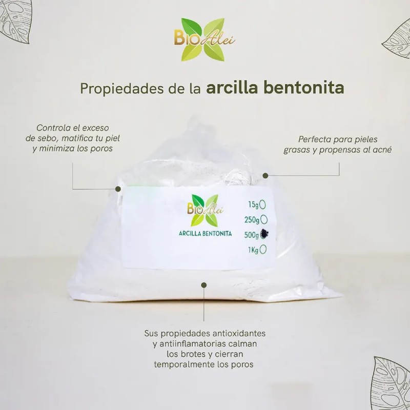 Arcilla Bentonita 1 Kg Natural Mascarilla Facial Spa