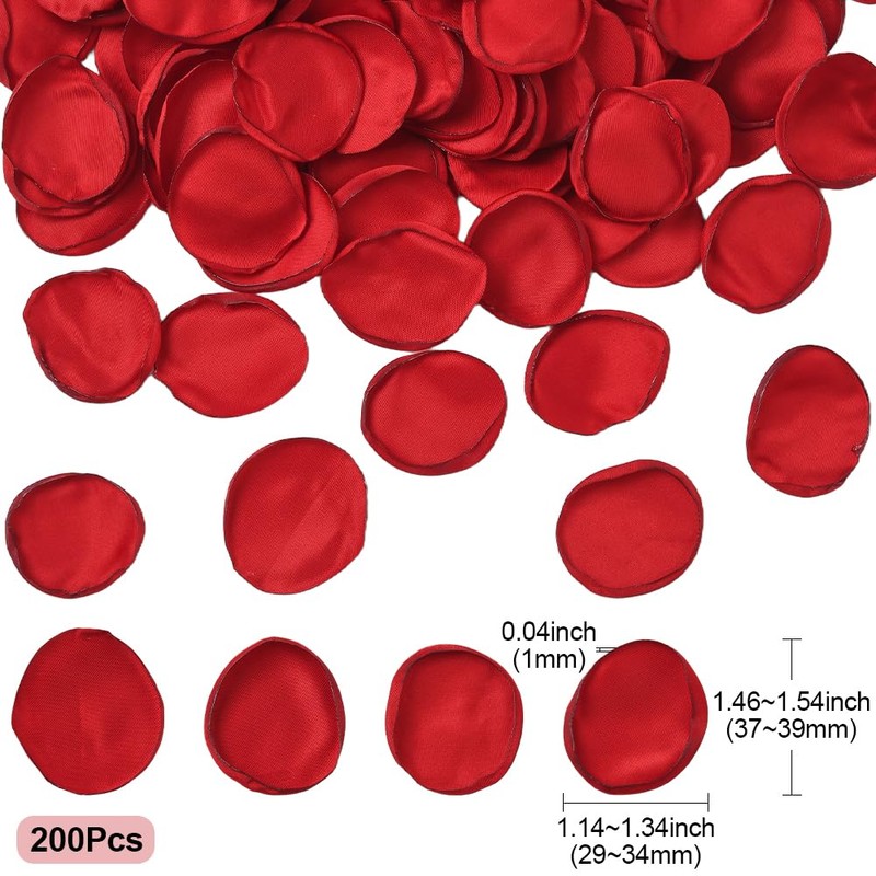 SOFPLATE 200Pcs Red Silk Flower Petals Faux Rose Petal for