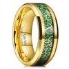 King Will Gold Tungsten Carbide Rings For Men Inlay Green