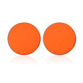 Colorful Round Button Stud Earrings for Women 80s Style Neon Colorful Statement Earrings-orange
