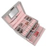 Three Layer Jewelry Storage Box PU Leather Necklace Rings Earrings