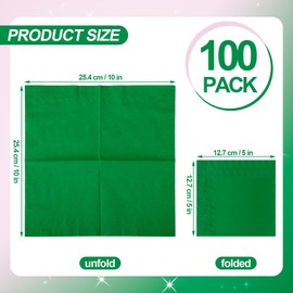 Marspark 100 Pcs Green Pink Witch and Princess Party Napkin 10 x 10 Inch Disposable Cocktail Beverage Napkins Bulk for Witch Princess Theme Birthday Decoration Spring Wedding Baby Shower Tableware