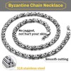 ChainsHouse men's byzantine chain, silver, gold, black, 6 mm, 8