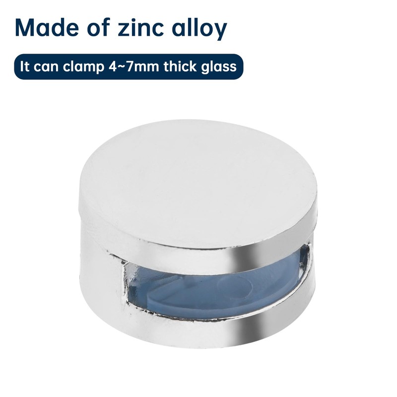 4 Pack Zinc Alloy Frameless Mirror Mounting Hardware Kit -